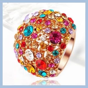 MULTI-COLORFUL SWAROVSKI GP COCKTAIL RING